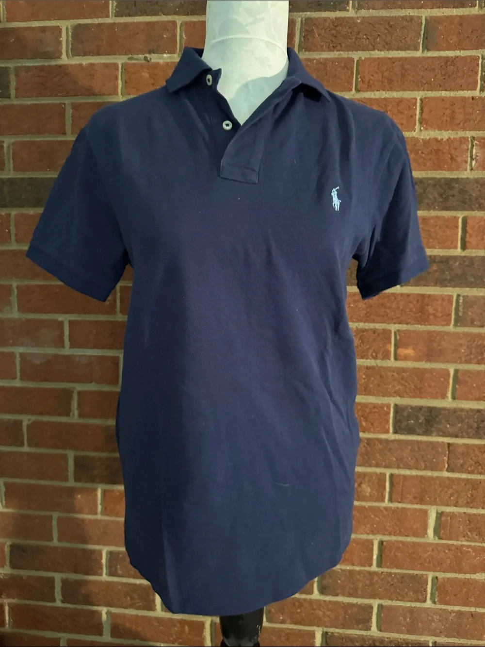 Ralph Lauren Navy Polo with Light Blue Pony Embroidery